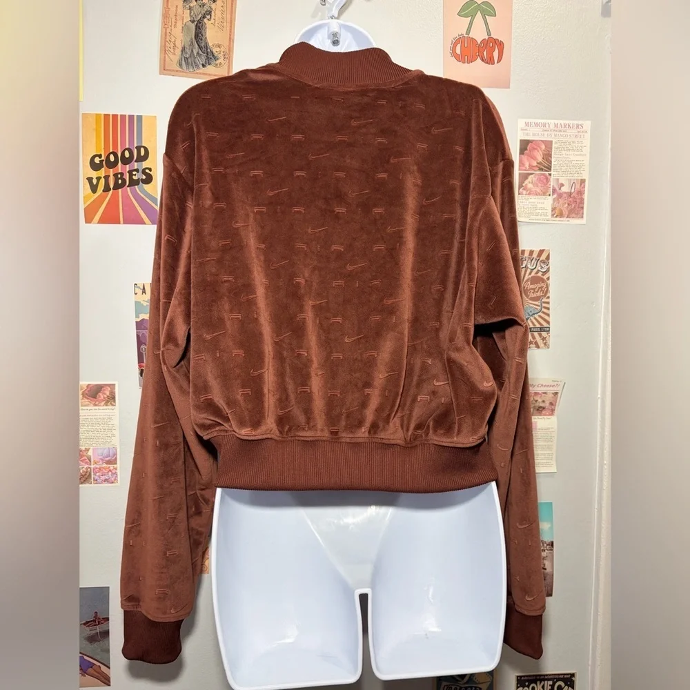 Nike Brown Velour Bomber Jacket